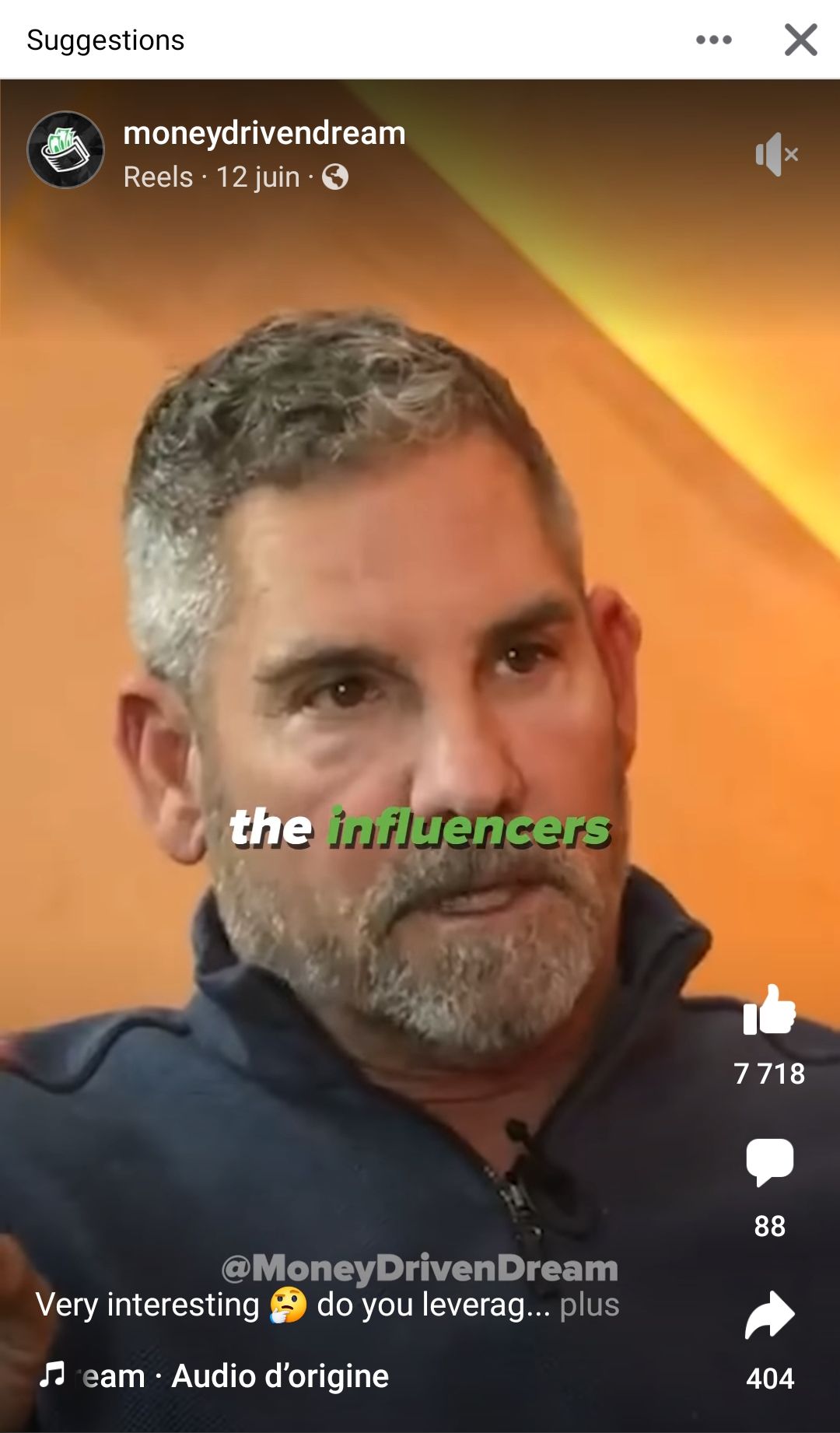 Screnshot of a guy talking about influencers
