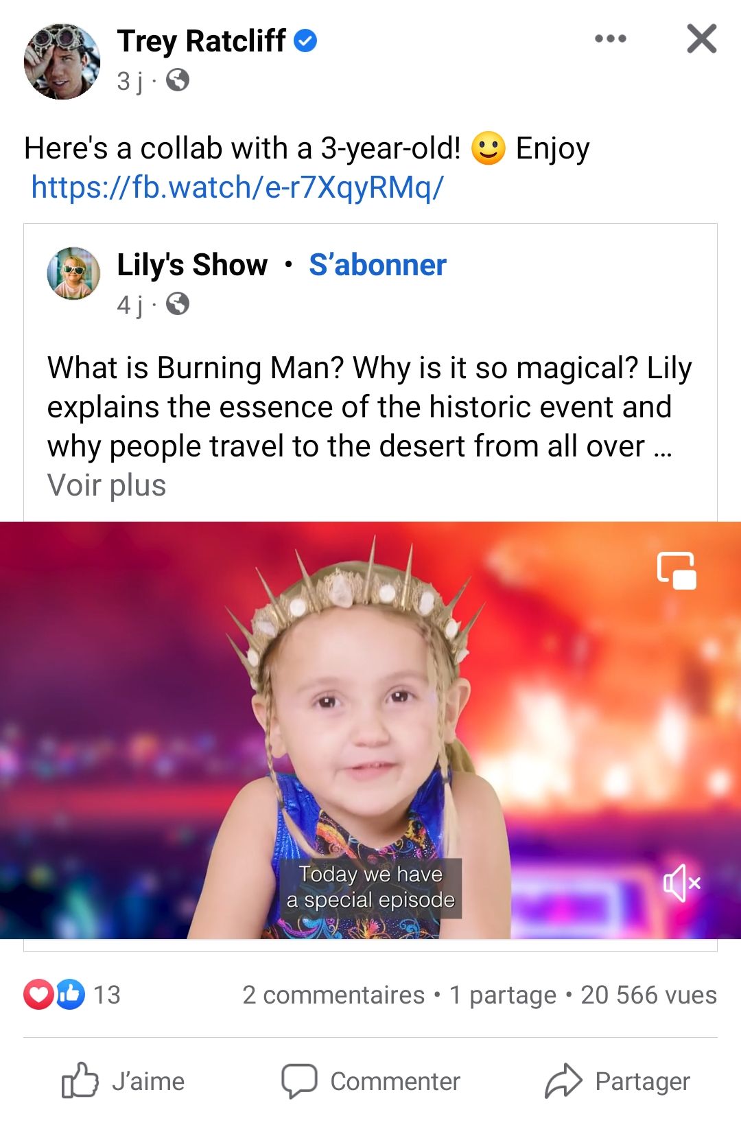 Little girl talking about Burning man
